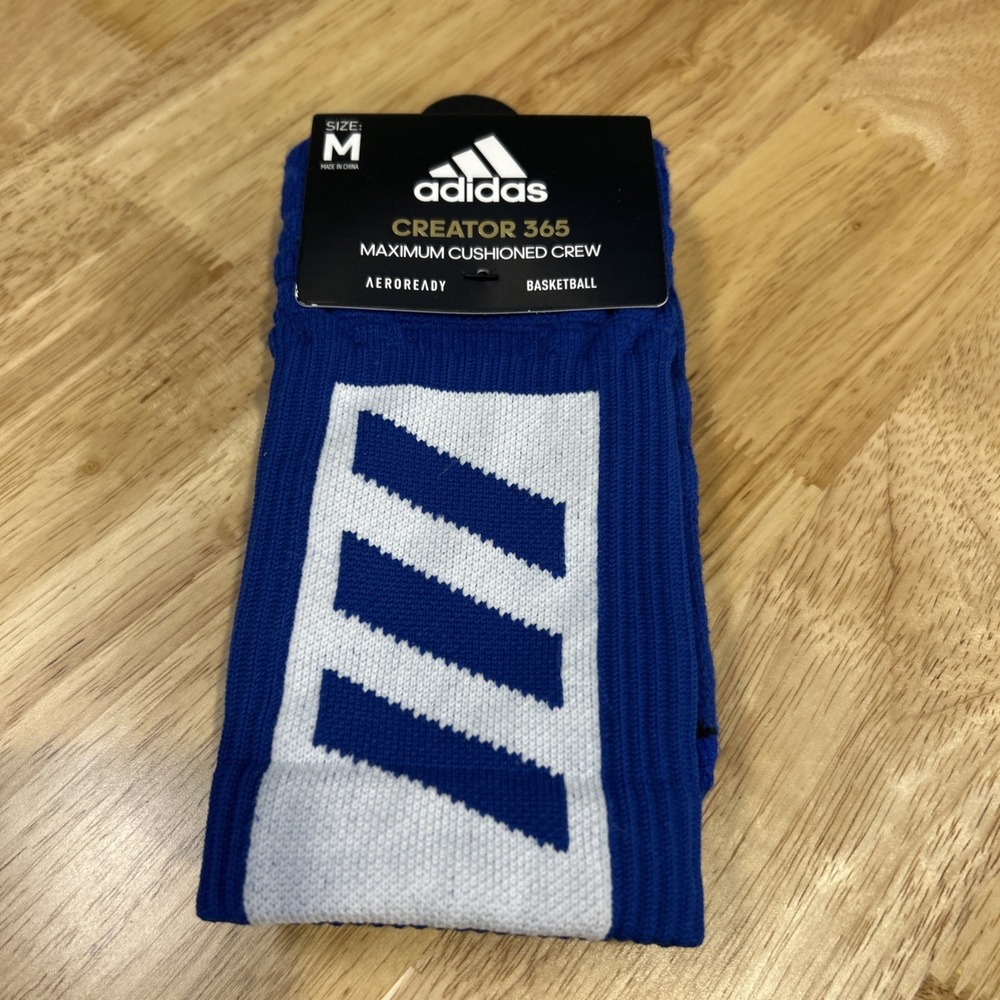 adidas Aeroready Unisex Creator 365 Crew Socks Medium Blue Cushioned Basketball
